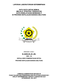 Satu Data Untuk Semua Melalui Strategi Penguatan Data Kewilayahan Berbasis IT Di Provinsi Kepulauan Bangka Belitung (Biro Pemerintahan Sekretariat Daerah)