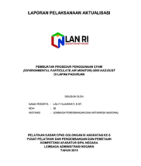 Pembuatan Prosedur Penggunaan Epam (Environmental Particulate Air Monitor)-5000 Haz-Dust Di Lapan Pasuruan (LAPAN) (TERBAIK 1)