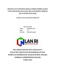 Pemanfaatan Monopoli Sebagai Media Pembelajaran Untuk Meningkatkan Hasil Belajar Peserta Didik Di Kelas III SDN Neglasari Kabupaten Tasikmalaya