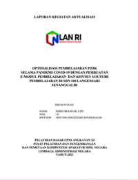 Optimalisasi Pembelajaran PJOK Selama Pandemi Covid-19 Dengan Pembuatan E-Modul Pembelajaran Dan Konten Youtube Pembelajaran Di SDN 104 Langensari Senanggalih Kota Bandung