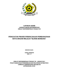Penguatan Proses Perencanaan Pembangunan Kota Bogor Melalui Klinik Renbang (Badan Perencanaan Pembangunan Daerah - Bappeda)