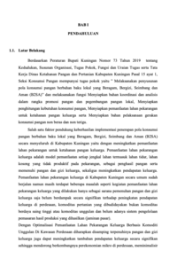 Optimalisasi Pemanfaatan Lahan Pekaranagan Keluarga Berbasis Komoditi Unggulan (PELAKU) Di Kawasan Perdesaan di Dinas Ketahanan Pangan Dan Pertanian kabupaten Kuningan