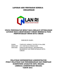 Upaya Peningkatan Minat Baca Melalui Optimalisasi Layanan MACA (Masyarakat Cimahi Membaca) Pada Perpustakaan Kota Cimahi (Dinas Komunikasi Informatika Kearsipan dan Perpustakaan Kota Cimahi)