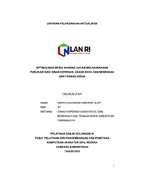 Optimalisasi Media Sharing Dalam Melaksanakan Publikasi Bagi Dinas Koperasi, Usaha Kecil Dan Menangah Dan Tenaga Kerja