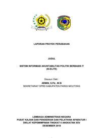Sistem Informasi Akuntabilitas Politik Berbasis IT (SI-ELITE) (Sekretaris DPRD Pemerintah Kabupaten Parigi Moutong)