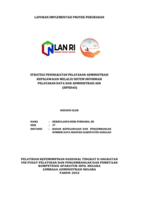 Strategi Peningkatan Pelayanan Administrasi Kepegawaian Melalui Sistem Informasi Pelayanan Data dan Administrasi ASN (SIPEDAS) (Badan Kepegawaian dan Pengembangan Sumber Daya Manusia Kabupaten Sanggau)