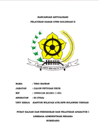 Digitalisasi Gambar Ukur Pada Kantor Wilayah Kementerian Agraria dan Tata Ruang / Badan Pertanahan Nasional Provinsi Sulawesi Tengah