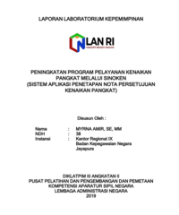 Peningkatan Program Pelayanan Melalui SINOKEN (Sistem Aplikasi Penetapan Nota Persetujuan Kenaikan Pangkat) (Badan Kepegawaian Negara Jayapura)