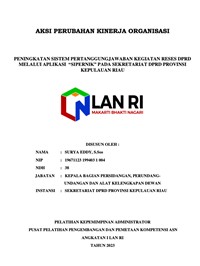 Peningkatan Sistem Pertanggungjawaban Kegiatan Reses DPRD Melalui Aplikasi SIPERNIK Pada Sekretariat DPRD Provinsi Kepulauan Riau