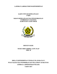 Kartu Pintar Kepegawaian (E-KPK) (Badan Kepegawaian Dan Pengembangan Sumber Daya Manusia Kabupaten Aceh Timur) (TERBAIK)