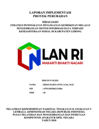 SIDAUJASO; Strategi Peningkatan Penanganan Kemiskinan Melalui Pengembangan Sistem Informasi Data Terpadu Kesejahteraan Sosial Di Kabupaten Lebong - Dinas Pemberdayaan Masyarakat Desa dan Sosial Kabupaten Lebong