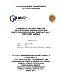 Akselerasi Gerakan Sekolah Menyenangkan Sebagai Strategi Mewujudkan Pendidikan Yang Berkualitas Di Kabupaten Sleman (Dinas Pendidikan)