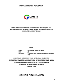 Akselerasi Pengembangan Kelompok Kerja Guru (KKG) Musyawarah Guru Mata Pelajaran (MGMP) Berbasis Guru Inti Di Kabupaten Lombok Tengah (Dinas Pendidikan)