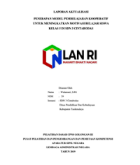 Penerapan Model Pembelajaran Kooperatif Untuk Meningkatkan Motivasi Belajar Siswa Kelas 5 Di SDN 3 Cintabodas Dinas Pendidikan dan Kebudayaan Kabupaten Tasikmalaya