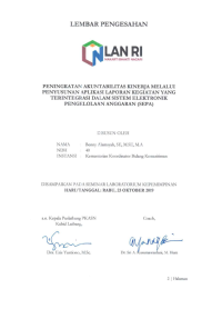 Peningkatan Akuntabilitas Kinerja Melalui Penyusunan Aplikasi Laporan Kegiatan Yang Terintegrasi Dalam Sistem Elektronik Pengelolaan Anggaran (SEPA) (Kementerian Koordinator Bidang Kemaritiman)
