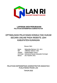Optimalisasi Pelayanan Hukum Secara Online Pada Website JDIH di Sekretariat Daerah Kabupaten Kuningan