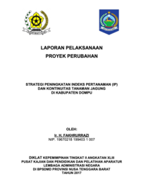 Strategi Peningkatan Indeks Pertanaman (IP) Dan Kontinyuitas Tanaman Jagung Di Kabupaten Dompu (Dinas Pertanian dan Perkebunan Kabupaten Dompu)