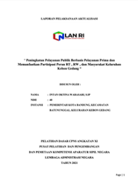 Peningkatan Pelayanan Publik Berbasis Pelayanan Prima dan Memanfaatkan Partisipasi Peran RT, RW, dan Masyarakat Kecamatan Batununggal Kelurahan Kebon Gedang