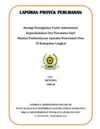 Strategi Peningkatan Tertib Administrasi Kependudukan dan Pencatatan Sipil Melalui Pemberdayaan Aparatur Pemerintah Desa Di Kabupaten Langkat (Dinas Kependudukan dan Pencatatan Sipil Kabupaten Langkat)