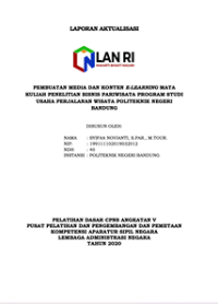 Pembuatan Media Dan Konten E-Learning Mata Kuliah Penelitian Bisnis Pariwisata Program Studi Usaha Perjalanan Wisata Politeknik Negeri Bandung