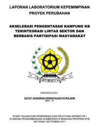 Akselerasi Pengentasan Kampung KB Terintegrasi Lintas Sektor dan Berbasis Partisipasi Masyarakat (Dinas Pengendaliaan Penduduk dan Keluarga Berencana Kabupaten Dompu)
