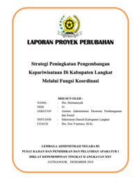 Strategi Peningkatan Pengembangan Kepariwisataan Di Kabupaten Langkat Melalui Fungsi Koordinasi (Asisten Administrasi Ekonomi Pembangunan dan Sosial Pemerintah Kabupaten Langkat)