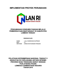 Pengamanan Konsumsi Pangan Melalui Permberdayaan Masyarakat Di Kabupaten Lombok Tengah (Dinas Ketahanan Pangan)