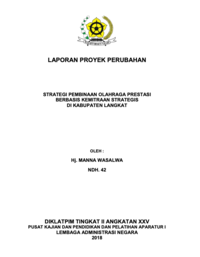 Strategi Pembinaan Olahraga Prestasi Berbasis Kemitraan Strategis (Dinas Pemuda dan Olahraga Pemerintah Kabupaten Langkat)