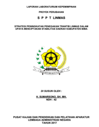 SPPT LINMAS (Strategi Peningkatan Penegakan Trantib Linmas Dalam Upaya Menciptakan Stabilitas Daerah Kabupaten Bima) (Satpol PP - Satuan Polisi Pamong Praja)