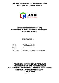 Sistem Pendaftaran Online Bagi Pasien Umum di UPTD Puskesmas Pasawahan (SIPO BAPUMPPAS) Dinas Kesehatan Kota Bandung