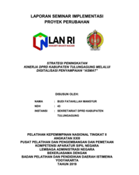Strategi Peningkatan Kinerja DPRD Kabupaten Tulungagung Melalui Digitalisasi Penyampaian ASMAT (Aspirasi Masyarakat)