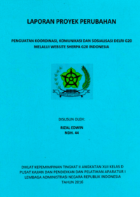 Penguatan Koordinasi Komunikasi Dan Sosialisasi Delri G20 Melalui Website Sherpa G20 Indonesia (Deputi Bidang Koordinasi Kerja Sama Ekonomi lnternasional Kementerian Koordinator Bidang Perekonomian)