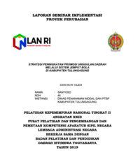 Strategi Peningkatan Promosi Unggulan Daerah Melalui Sistem Jemput Bola Di Kabupaten Tulungagung (Dinas Penanaman Modal Dan PTSP)