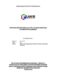 Strategi Mitigasi Melalui Pos Layanan Bencana Di Kabupaten Kaimana (Badan Penanggulangan Benaca Daerah)