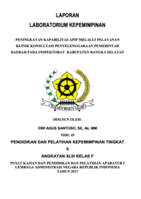 Peningkatan Kapabilitas APIP Melalui Pelayanan Klinik Konsultasi Penyelenggaraan Pemerintah Daerah Pada Inspektorat Kabupaten Bangka Selatan
