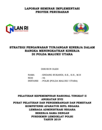 Stategi Pengawasan Tunjangan Kinerja Dalam Rangka Meningkatkan Kinerja Di Polda Maluku Utara (POLRI)