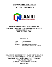 Strategi Akselerasi Pengembangan Tingkat Konsumsi Pangan Beragam Bergizi Seimbang Dan Aman (SAK PENTING B2SA) (Dinas Ketahanan Pangan)