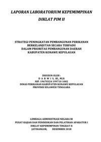 Strategi Peningkatan Pembangunan Perikanan Berkelanjutan Secara Terpadu Dalam Prioritas Pembangunan Daerah (Dinas Perikanan Pemerintah Kabupaten Konawe Kepulauan)
