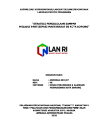 Strategi Pengelolaan Sampah Melalui Partisipasi Masyarakat Di Kota Sorong - Dinas Perumahan dan Kawasan Permukiman Kota Sorong