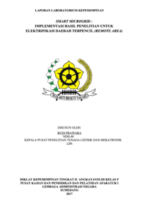 Smart Microgrid : Implementasi Hasil Penelitian Untuk Elektrifikasi Daerah Terpencil (Remote Area) (LIPI - Lembaga Ilmu Pengetahuan Indonesia)