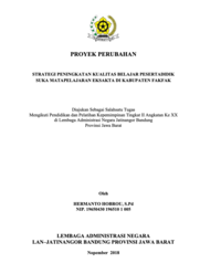 Strategi Peningkatan Kualitas Belajar Peserta Didik Suka Mata Pelajaran Eksakta (Dinas Pendidikan Pemuda dan Olahraga Kabupaten Fakfak)