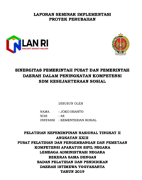 Sinergitas Pemerintah Pusat Dan Pemerintah Daerah Dalam Peningkatan Kompetensi SDM Kesejahteraan Sosial (Kementerian Sosial)