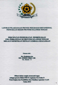 Percepatan Peningkatan Pendewasaan Usia Perkawinan Di Provinsi Sulawesi Tengah Melalui Kemitraan Dengan Lembaga Keagamaan (BKKBN)