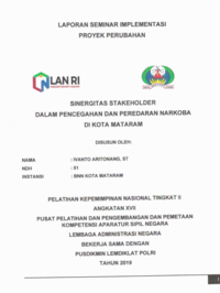 Sinergitas Stakeholder Dalam Pencegahan Dan Peredaran Narkoba Di Kota Mataram (Badan Narkotika Nasional)