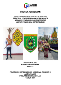 SRI KEMBANG DEWI PENTAS KUNINGAN; Strategi Pengembangan Desa Wisata Melalui Pembangunan Sinergitas Antar Pemangku Kepentingan Di Kabupaten Barito Selatan (Dinas Pemuda Olahraga Pariwisata dan Kebudayaan)