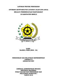 Optimasi Akuntabilitas Layanan Jalan Melalui (APA ANJA) Melalui Pemberdayaan Masyarakat (Dinas Pekerjaan Umum dan Penataan Ruang Kabupaten Mesuji)
