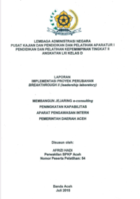 Membangun Jejaring e-consulting Peningkatan Kapabilitas Aparat Pengawasan Intern Pemerintah daerah Aceh (TERBAIK) (BPKP)