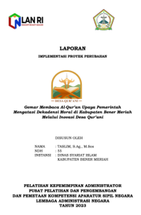 Gemar Membaca Al-Quran Upaya Pemerintah Mengatasi Dekadensi Moral Di Kabupaten Bener Meriah Melalui Pembinaan Desa Qurani (Dinas Syariat Islam Kabupaten Bener Meriah)