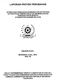 Optimalisasi Penegakan Keamanan Dan Ketertiban Satuan Polisi Pamong Praja (Satpol PP) Dalam Mewujudkan Kawasan Tertib Ibukota Di Kabupaten Konawe Selatan