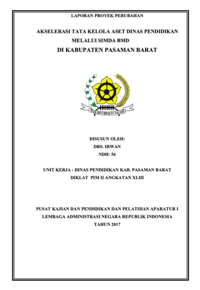 Akselerasi Tata Kelola Aset Dinas Pendidikan Melalui Simda BMD Di Kabupaten Pasaman Barat (Dinas Pendidikan)